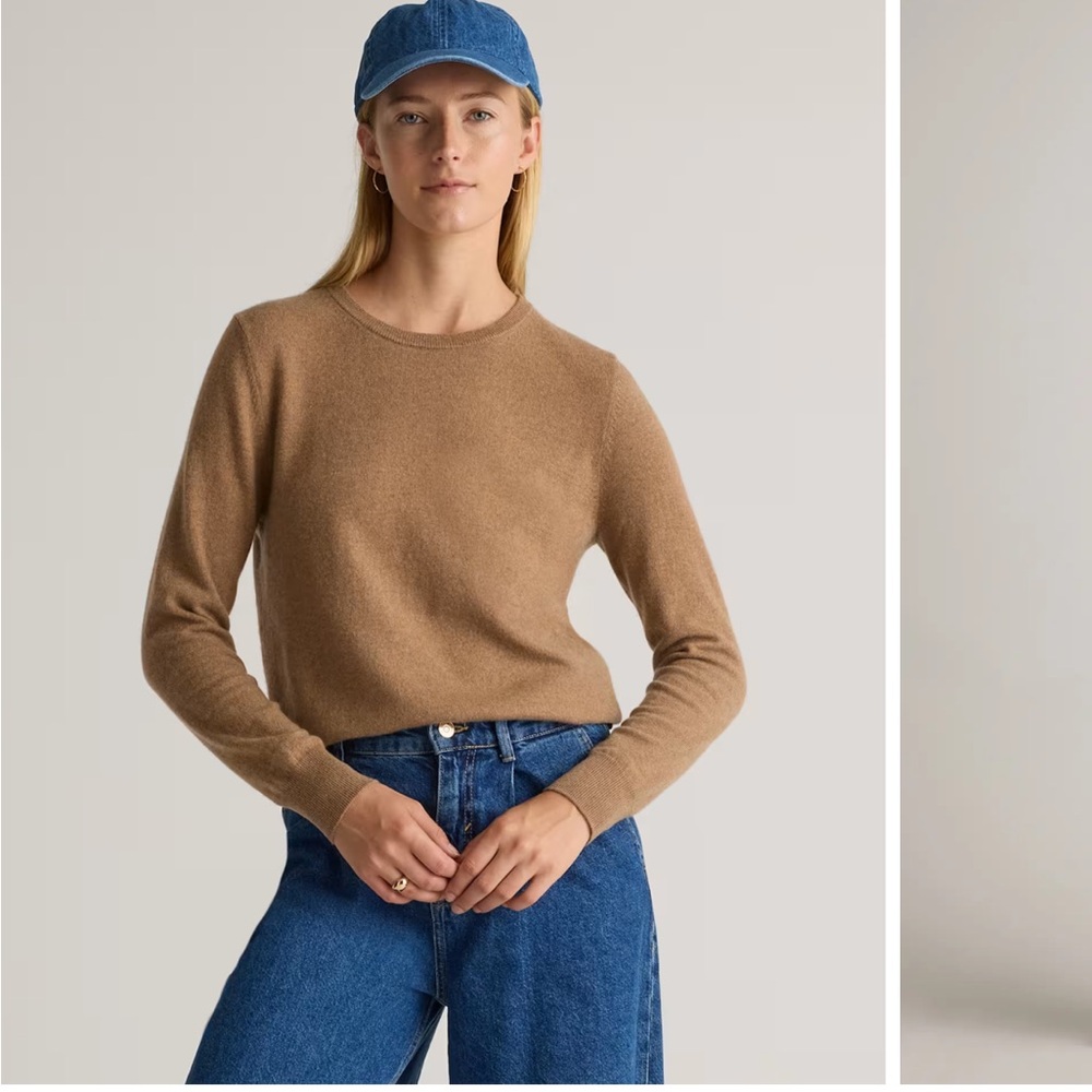 Quince Women's Camel Crew Neck Sweater